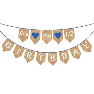 Party Propz Half Birthday Decoration It is My 1/2 Birthday Banner (Cardstock)