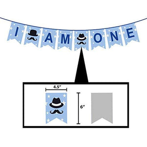 Party Propz I Am One Mustache Banner Boys/I Am One Birthday Banner/I Am One Banner / 1st birthday banner/I Am One Decorations/I Am One Birthday Decoration