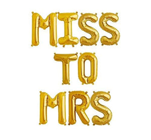 Party Propz Miss To Mrs Foil Balloons - 15 Inches, Bachelorette Photo Booth Props | Bachelorette Decoration | Bachelorette Party Decorations | Bride to Be Props | Bride to Be Decoration | Bachelorette