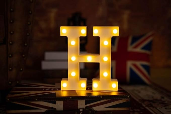 Party Propz Marquee Light Alphabet H - 1pcs H Letter Light/Marquee Letter Lights/Marquee Letter Lights/Letter Lights for Decoration/Light Letters for Decoration /