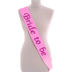 Party Propz Bride To Be Sash -1Pc Bride To Be Decoration Set Combo | Pink Glitter Bride To Be Printed Sash For Bachelorette Party Decorations Fpr Bride | Bridal Shower Decorations Kit | Bachelor Party