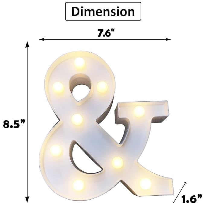 Party Propz Marquee Alphabet Light Letters for Room Decor Lights - (&) Led Lights for Room Decoration - Asthetic Decorations Letter Light for Room Decor Light/Kids Room Decor Items for Name Light