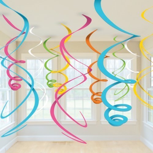 Party Propz Multicolour Swirls for Decorations/Birthday Parties (Set of 12)