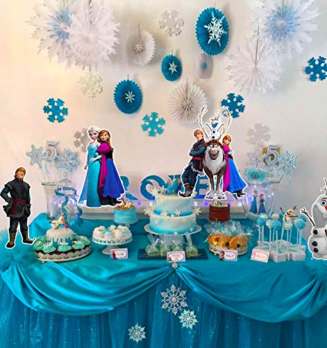 Party Propz Frozen Theme Birthday Decoration for Girls 4Pcs Cardstock- Princess Elsa Birthday Party Decorations - Frozen Birthday Decorations for Girls / Frozen Balloons for Birthday Decoration