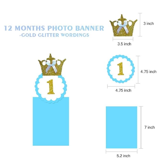 Party Propz 1-12 Month Photo Banner for Decoration (Blue)