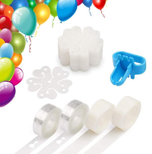 Party Propz Balloon Decoration Accessories - 2Pc Tape Strip, 1Pc Tying Tool, 2Pc Set of Glue Dot, 2 Balloon Flower Clip, | Baby Shower Decoration Items | Birthday Decoration Items | Balloon Decoration