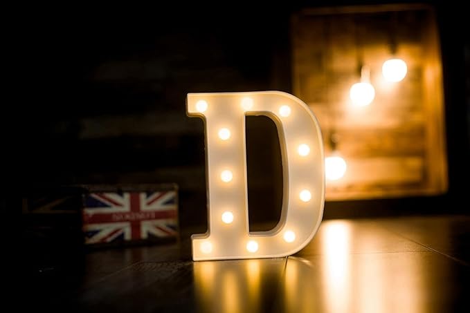 Party Propz Marquee Light Alphabet - 1pcs Marquee Light Alphabet D/Alphabet D Light/Marquee Letter Lights/Letter Lights For Decoration/Light Letters For Decoration /