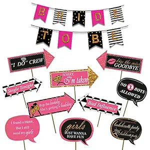 Party Propz  Bachelorette Party Photo Booth Props/Bachelorette Party Supplies/Miss to Mrs Banner Photo Booth/Bachelorette Party Props/Bride to Be Party Decoration