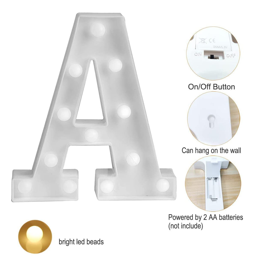 Party Propz Marquee Alphabet Light Letters for Room Decor Lights - (A) Led Lights for Room Decoration - Asthetic Decorations Letter Light/Room Decor Light/Marquee Letter A Glowing for Kids