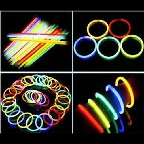 Party Propz Glow Sticks Band Bracelets -100Pcs Bulk Glowing Sticks Bands | Party Radium Tubes | Wrist Bracelet | Lumination Accessories | Fluorescent Led Stick | Neon Band for Decoration | Party stick