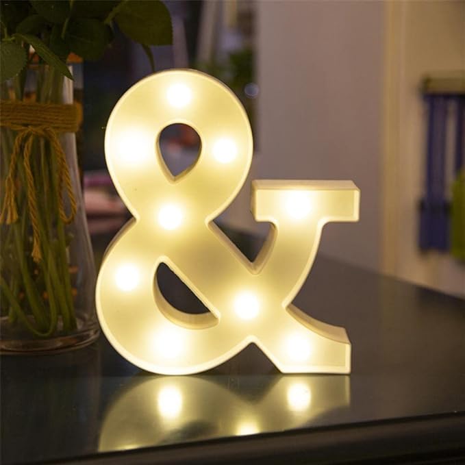 Party Propz Marquee Alphabet Light Letters for Room Decor Lights - (&) Led Lights for Room Decoration - Asthetic Decorations Letter Light for Room Decor Light/Kids Room Decor Items for Name Light