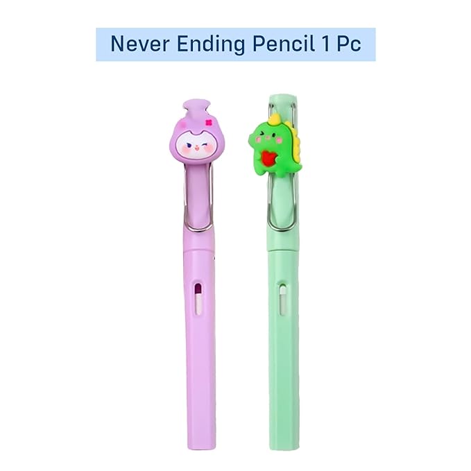 Party Propz Never Ending Pencil for Kids- Assorted 1pc Infinity Pencil | Fancy Pencil for Kids | Pencil with Eraser Tip for Kids | Pencil for School | Asthetic Pencil, Cute Pencil | Neverending Pencil