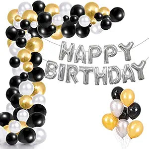 Party Propz Happy Birthday Balloons Decoration Kit Items Combo-101 Pcs For Kids Adult Women Husband,Quarantine Theme Decorations/ Foil balloon,Latex Baloon,Star and Banner (cardstock)