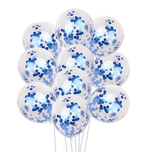 Party Propz 12 Pcs White Latex with Pre Filled Confetti Balloons for Birthday/Anniversary/Bridal Shower/Baby Shower Decoration