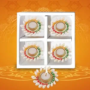 Party Propz Diwali Diyas for Decoration - 7 Pcs, Diwali Decoration Items for Home Decor | Wax Diya for Diwali | Shell Diya Lights for Decoration | Diwali Light Decoration for Balcony, Diya for Puja