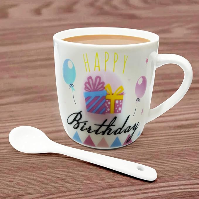 Party Propz Cute Coffee Mugs - 330 ML Funny and Cute Coffee Mugs for Couples | Cute Mugs for Coffee | White Coffee Mugs | Tea Mugs | Coffee Mugs Set | Gift for Wedding Day | Gift for Wife