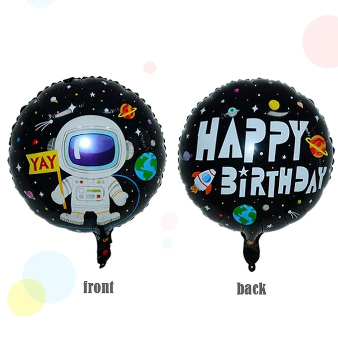 Party Propz Astronaut Space Theme Foil Mylar Balloon Set For Birthday Decoration - 5 Pcs(Multi)