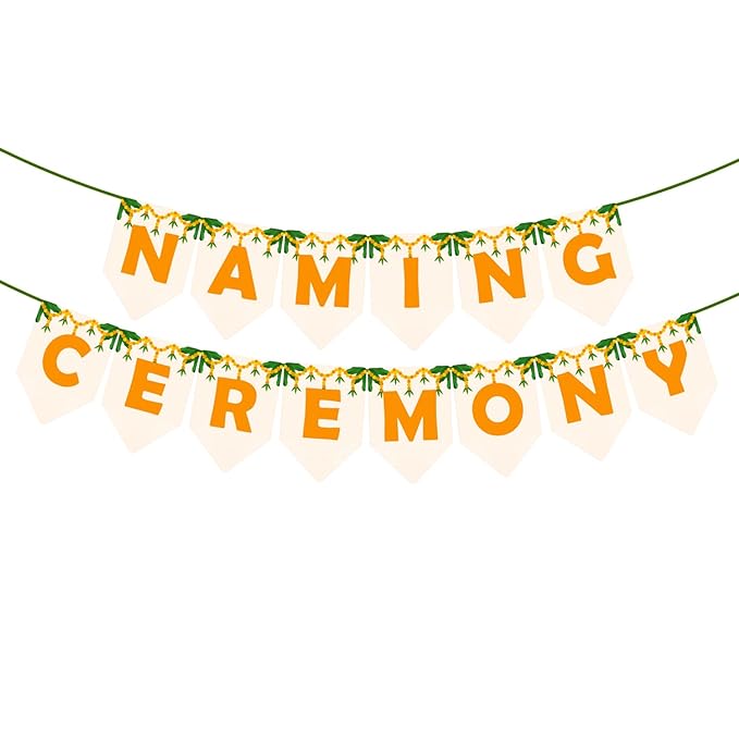 Party Propz Naming Ceremony Decoration Kit -1pc Naming Ceremony Banner | Naming Ceremony Decoration Items | Naming Ceremony Backdrop | Mundan Ceremony Decor | Naamkaran Backdrop for Baby (cardstock)