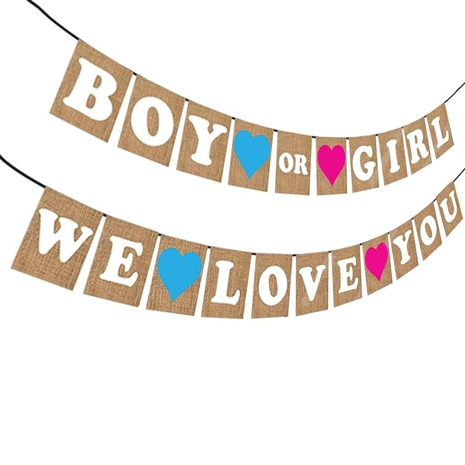 Party Propz We Love Banner (Cardstock) - Set of 1 Baby Shower Decoration Items | Baby Shower Party Supplies | Baby Shower Party Decoration | Baby Shower Decoration At Home | Baby Shower Props