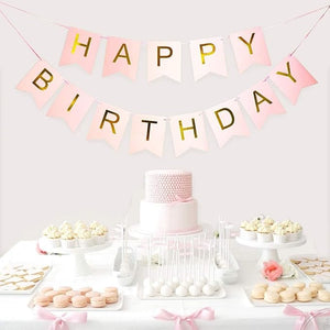 Party Propz Pink Happy Birthday Banner for Birthday Decoration Items for Girls, Wife,Girlfriend Or Party Decoration