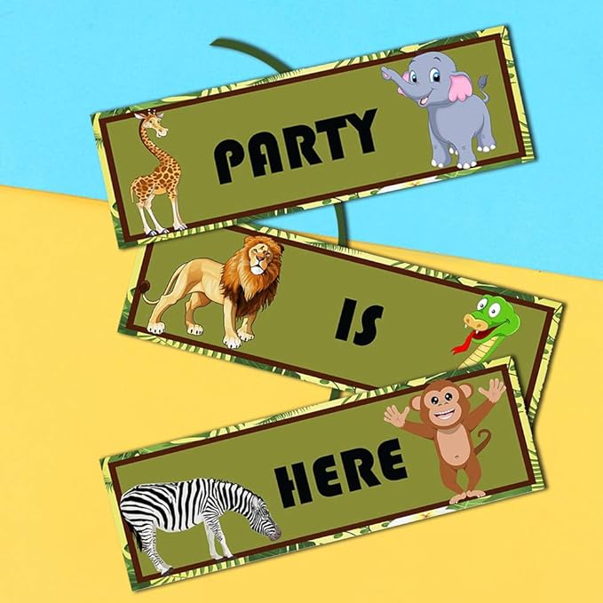 PARTY PROPZ JUNGLE BIRTHDAY DOOR BOARD FOR KIDS BIRTHDAY/JUNGLE THEME BASE DECORATION/JUNGLE BIRTHDAY SUPPLIES/JUNGLE BIRTHDAY DECORATION/JUNGLE DOOR BOARD DÉCOR