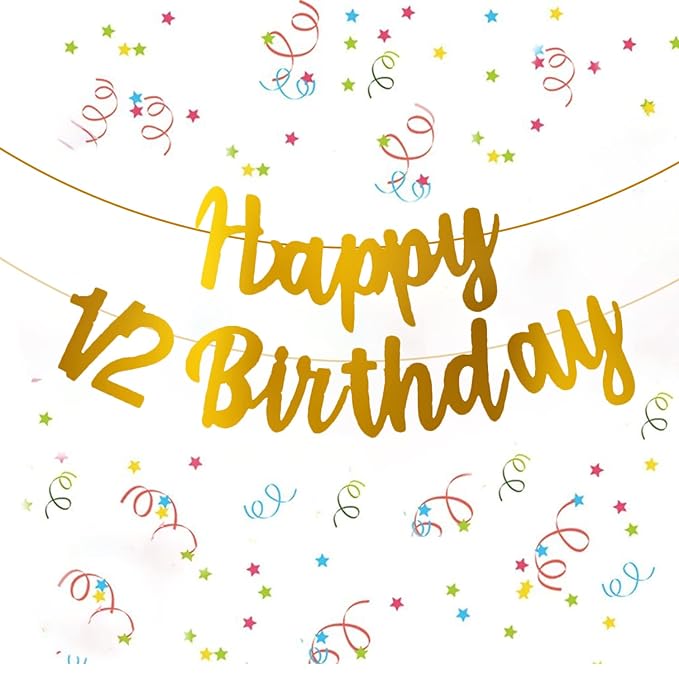 Party Propz Gold Happy 1/2 Birthday Banner (cardstock) - 1 Pc Happy 1/2 Birthday Banner For Half Birthday Decorations | Its My Half Birthday Decorations | Half Birthday Banner | Half Birthday Banner For Baby Boys And Girls