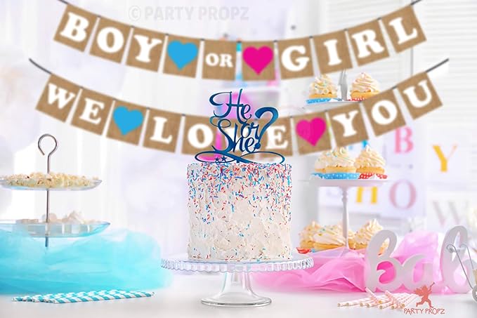 Party Propz We Love Banner (Cardstock) - Set of 1 Baby Shower Decoration Items | Baby Shower Party Supplies | Baby Shower Party Decoration | Baby Shower Decoration At Home | Baby Shower Props