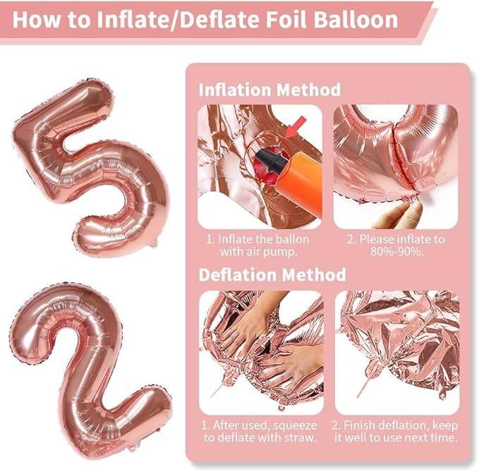 Party Propz 1 Number Foil Balloon - 32 Inch, Number 1 for Birthday Decoration/Rose gold Number 1 Foil Balloon for Kids First Birthday Decoration Items, Anniversary Decoration