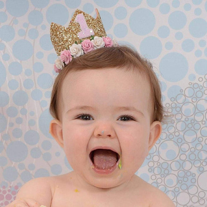 Party Propz 1st Birthday Hats for Kids- Set of 1 | Party Hats for Kids Birthday | Birthday Hats for 1st Birthday Decoration | Crown for 1 Year Baby Queen | Baby Birthday Items | Birthday Cap for Girls