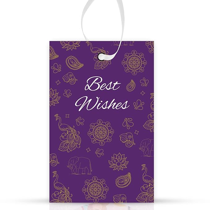 Party Propz Best Wishes Tags - 21 Pcs, Premium Best Wishes Tags For Gift | Tags For Packaging Gift With Ribbon | Good Luck Cards Tags For Gifts | Best Wishes Card | Diwali Gift Tags | Best Wishes Card