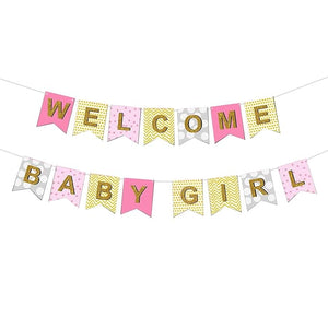 Party Propz Welcome Baby Banner- 1pc Welcome Baby Banner | Welcome Baby Girl Banner (cardstock) | Welcome Home Banner (multicolor) | Baby Shower Party Decoration | Welcome Home Decoration