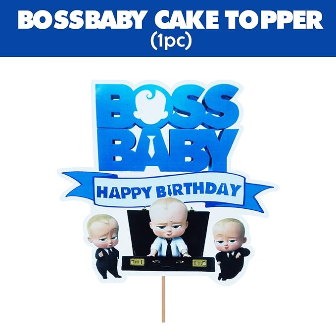 Party Propz Boss Baby Theme Birthday Decoration-1Pc Boss Baby Birthday Cake Topper|Toppers For Cake Decoration|Baby Boss Theme Birthday Decoration|Cake Topper|Boss Baby Theme Decorations 1St Birthday