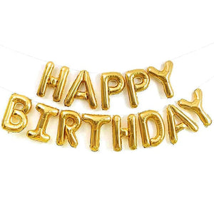 Party Propz Happy Birthday Golden Foil Balloon Alphabet 1pc for Decorations/Birthday Decoration Kit Items Combo Set/Ballon for Husband, Kids