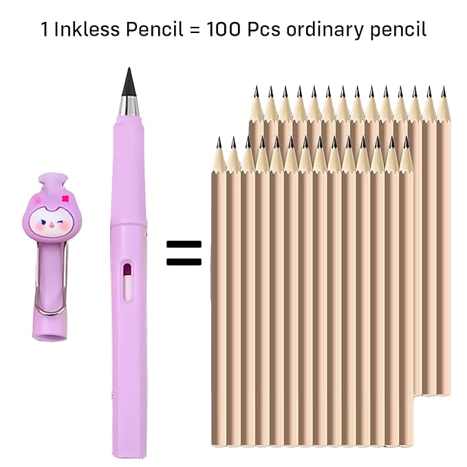 Party Propz Never Ending Pencil for Kids- Assorted 1pc Infinity Pencil | Fancy Pencil for Kids | Pencil with Eraser Tip for Kids | Pencil for School | Asthetic Pencil, Cute Pencil | Neverending Pencil