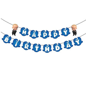 Party Propz Boss Baby Theme Happy Birthday Banner For Kids - Boss Baby Birthday Decorations Items