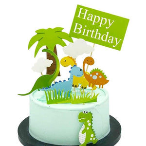 Party Propz Dinosaur Theme Happy Birthday Cake Toppers Set 11 Pcs For Boys|Kids Parties|Dinosaur Cake Topper|Dinosaur Theme Birthday Decorations|Dinosaur Cake Toppers For Boys