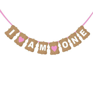 Balloonistics Cardstock I Am One String Banner for Birthday Decoration, 8Ft (Multi)