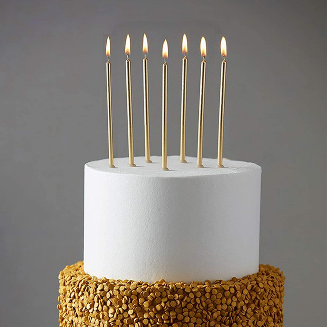 Party Propz Golden Birthday Candles - 12 Pcs Candles for Birthday Decoration | Birthday Candle | Birthday Candles for Cake | Cake Candles for Birthday | Happy Birthday Candles | Gold Candles Birthday