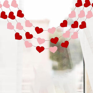 Party Propz Birthday Decoration Items - Heart Garland Decoration | Love Decoration Items | Anniversary Decoration Items | Wedding Anniversary Decoration | Heart Streamer | Wedding Anniversary Banners