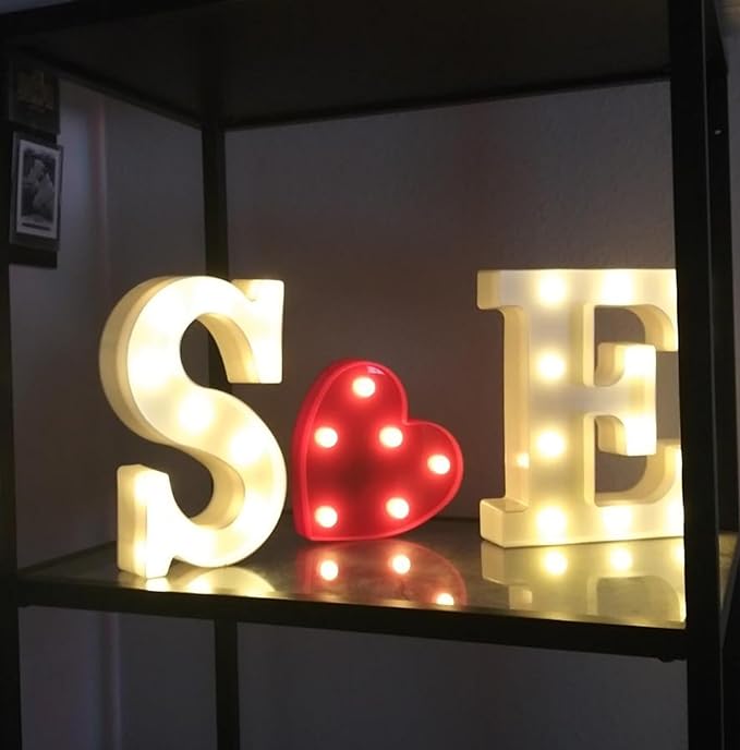 Party Propz Marquee Alphabet Light Letters (S)- 1pc | Led Name Light for Room Decoration | Aesthetic Room Decor Items | Letter Light Room Decor | Home Decor Items for Living Room | Gaming Room Decor