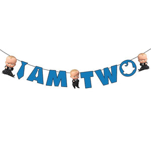 party propz boss baby theme (i am two banner)- Multi color