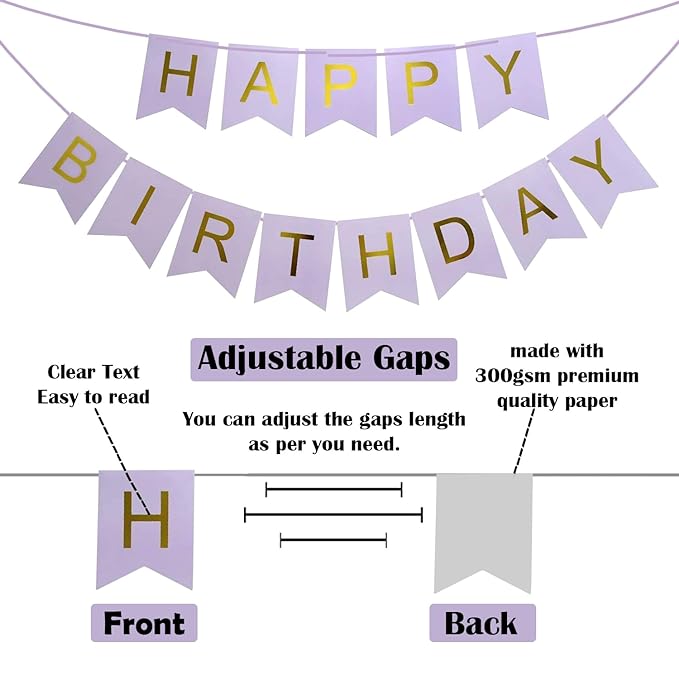 Party Propz Happy Birthday Banner - 1pcs Happy Birthday Decoration Kit/Birthday Banner For Girls/Happy Birthday Decoration For Girls/Birthday Backdrop Banner