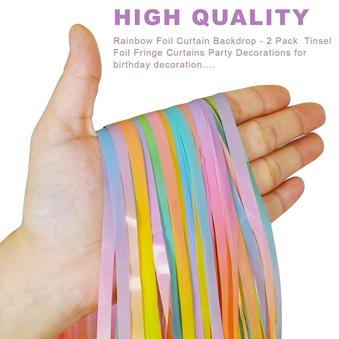 Party Propz Rainbow Theme Birthday Decorations -64pcs Set Happy Birthday Decoration Kit | Birthday Decoration Items for Girl | Pastel Colour Balloons | Candy Theme Birthday Decoration | Fringe Curtain