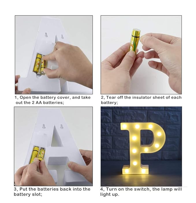 Party Propz Marquee Alphabet Light Letters for Room Decor Lights - (P) Led Lights for Room Decoration - Asthetic Decorations Letter Light for Room Decor Light/Kids Room Decor Items for Name Light