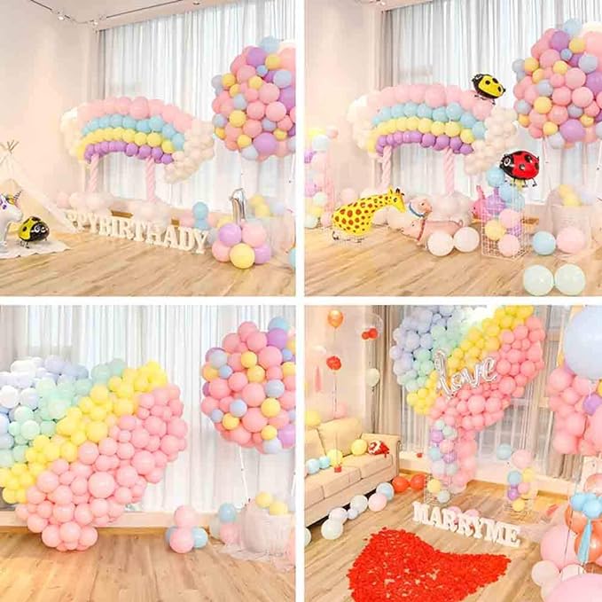 Party Propz Rainbow Theme Birthday Decorations -64pcs Set Happy Birthday Decoration Kit | Birthday Decoration Items for Girl | Pastel Colour Balloons | Candy Theme Birthday Decoration | Fringe Curtain