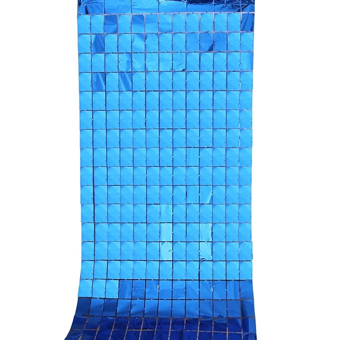 Party Propz Foil Curtains Decoration (Blue, 6ft x 2ft) -2Pcs