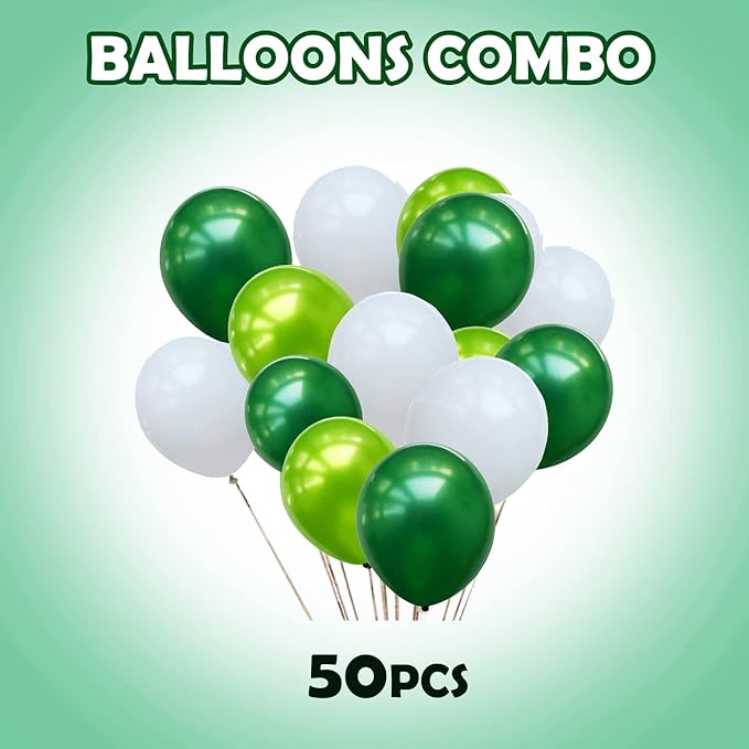 Party Propz Green Balloon Decoration Combo - Pack of 50 Green Balloons (Rubber)