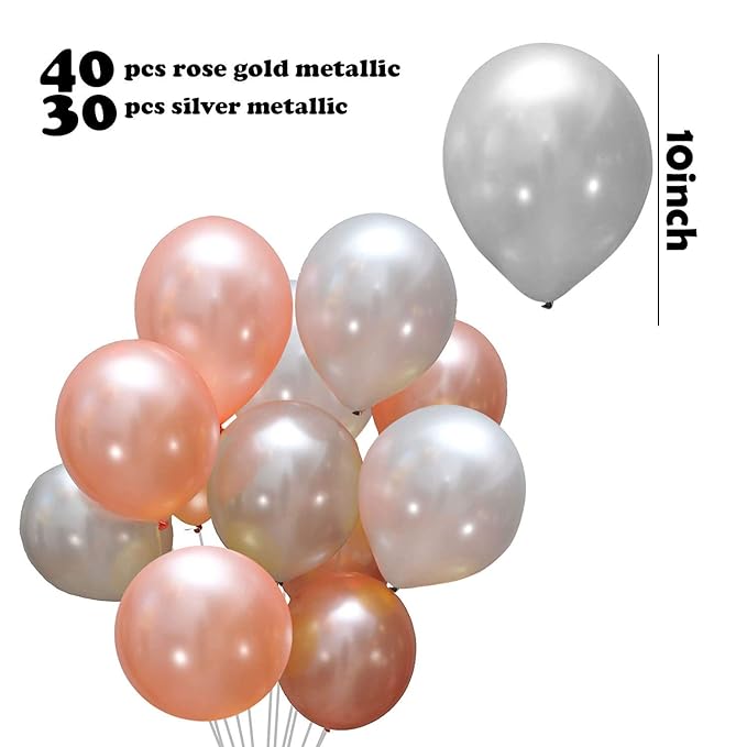 Party Propz Rose Gold Birthday Decorations Supplies Birthday Star Foil Balloons With Happy Birthday Balloons Banner (cardstock) Led Light 77Pcs For Girls Women Mom 16th 18th 21st 60th 30th 50th