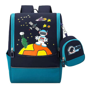 Party Propz Space Theme School Bags for Kids - Backpack for Boys with Small Space Pouch | Astronaut Bag for Kids | School Bags for Boys Kids | Small Bag for Kids Boys | Shoulder Bag for Kids | Kids Book Bag