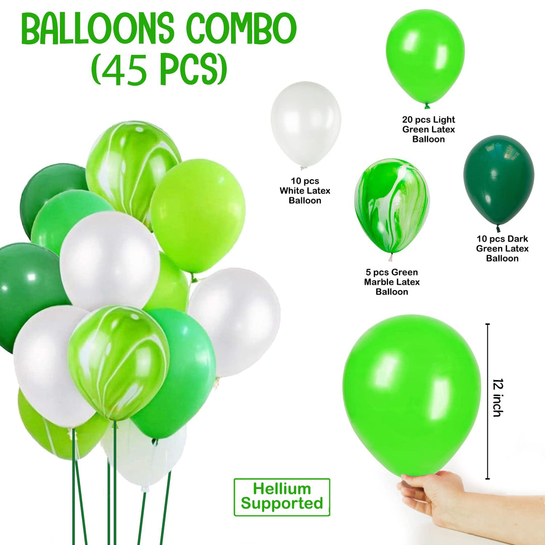 Party Propz Dinosaur Theme Happy Birthday Decoration Combo Set 68Pcs For Boys,Kids Parties/1st, First Bday Decorations/Dinosaurs Banner, Balloons,Leaves, Tattoo,Cupcake Toppers,Foil Balloon Items